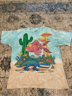 Vintage Liquid Blue Joey Mars Paleon Shirt XL 1992 Enchanted Rainforest Zidzoii